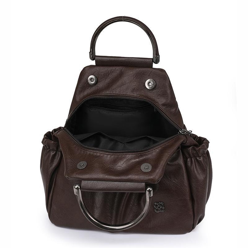 Plissierter Stepprucksack Multifunktionale Handtasche Reise Damen Tasche