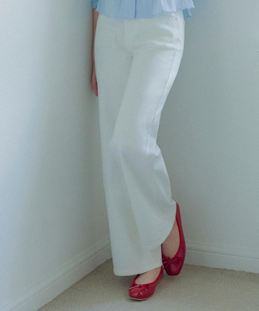 ROEM White Wide Denim Pants Rmtjg26Rt1