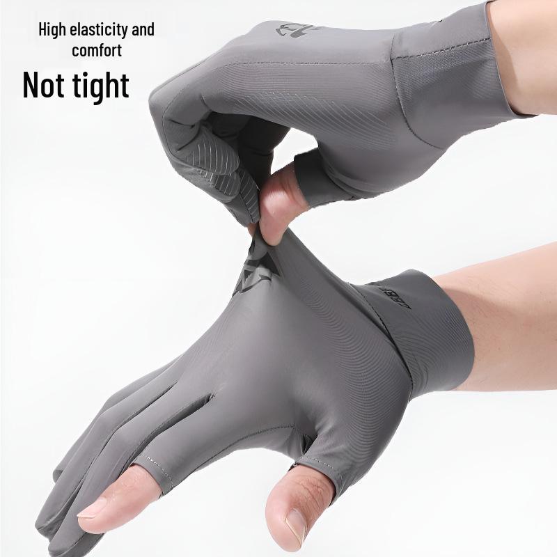 Ice Silk Half-Finger UV Protection Gloves for Cyclists and Food Delivery Riders