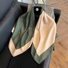 Fashion Twist Silk Scarf Color Block Printed Scarf Twill Silk Large Square Scarf 91x91cm Shawl Sunscreen Travel Headscarf