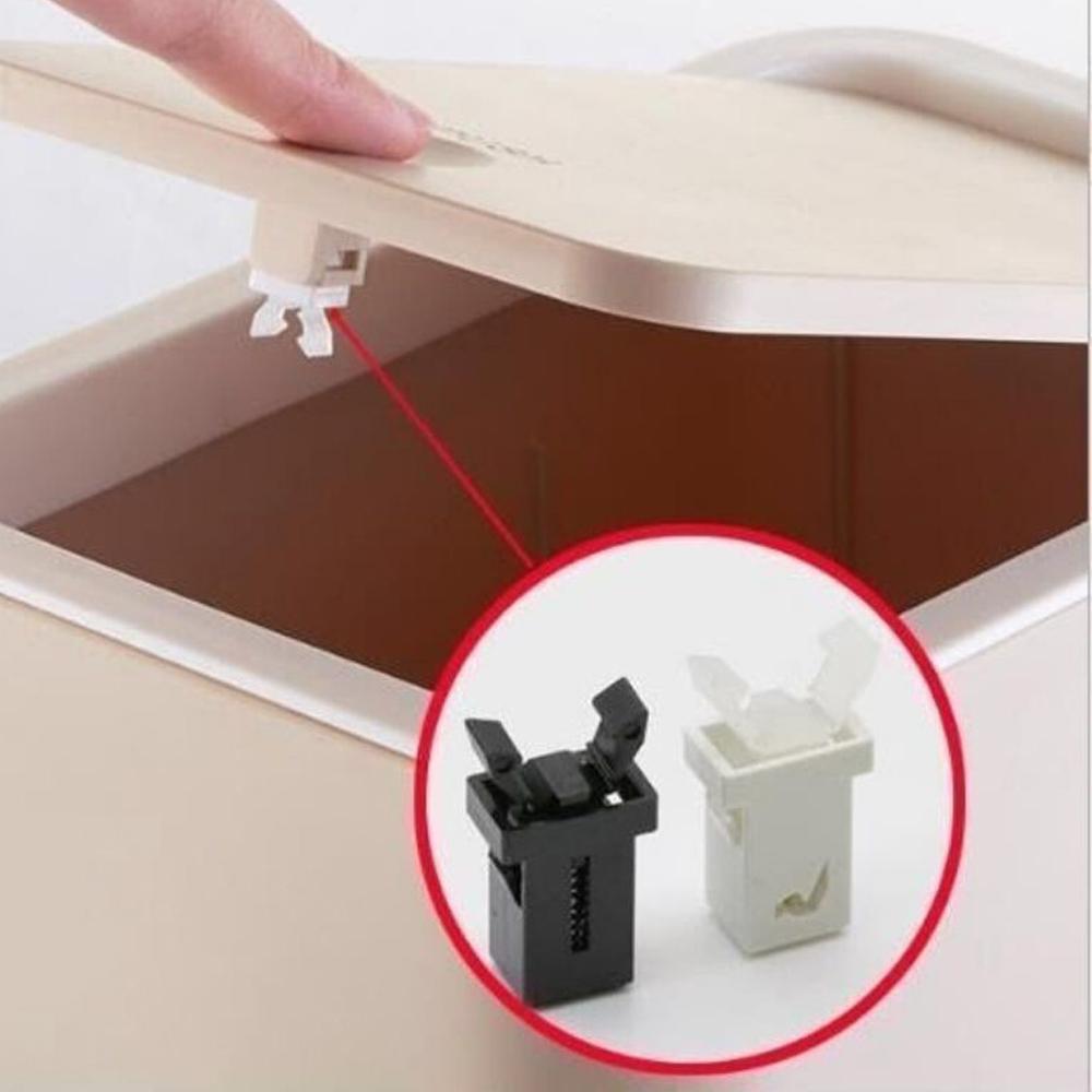 10Set Small Door Lock Switch Plastic Self-Locking Switches With Hook For Garbage Can Door Cover Storage Box Repair Black White