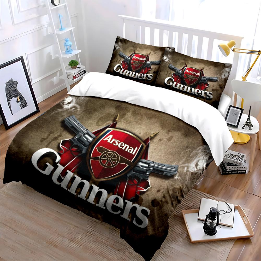 Arsenal Gunners Bedding Set Bedding Duvet Cover Set Duvet Cover Pillowcases Home Decor (1 * Duvet Cover 2 * Pillowcases, Without Duvet Insert)