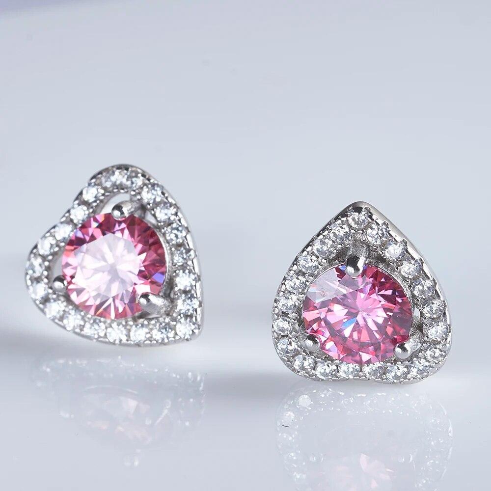 

Серьги-гвоздики с муассанитом для женщин, оригинальные серьги из стерлингового серебра 925 пробы с розово-желтым цветом, женские серьги с бриллиантами, подарок на помолвку