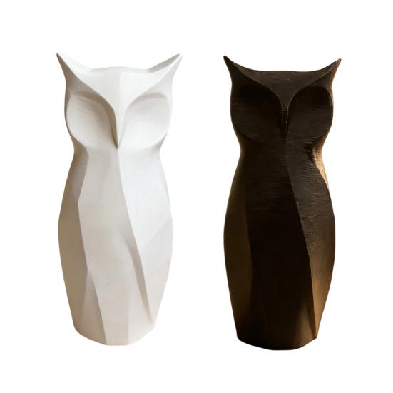 3D Printed Abstract Owl Figurine, Modern Minimalist Geometric Owl Statue, Decorative Bird Sculpture for Home Office Decoration