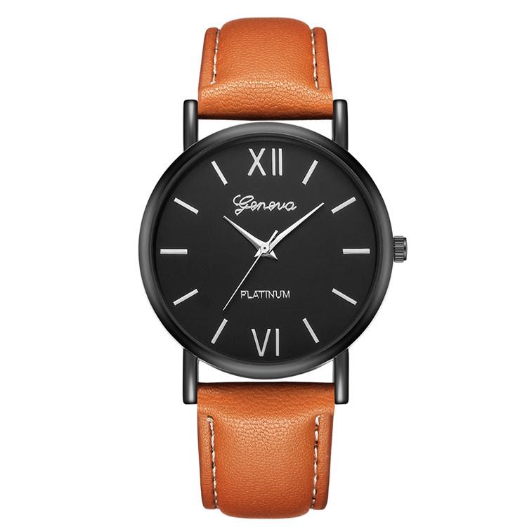 Men Watch Leather Sports Minimalism Fashion Rose Gold Dial Quartz Casual Electronic Mens Watches Male Clock Orologio Uomo