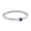 Blue Sapphire Minimal Solitaire Ring - 925  Sterling Silver