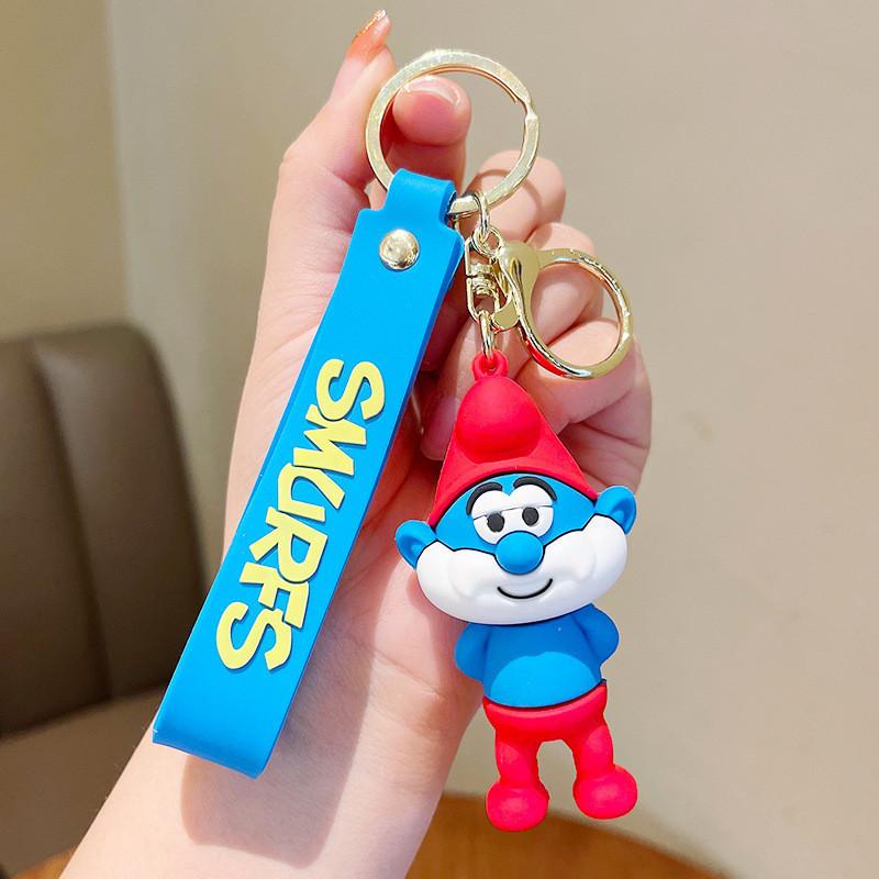 Смурфики Папа Смурф Смурф-шутник Смурфетта Силиконовый брелок Яркий красочный мультяшный кулон Papa Smurf