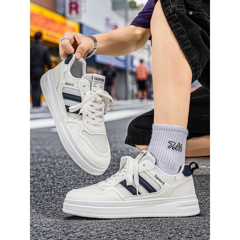 Men‘s Shoes Thick-Soled Mesh Breathable Youth Casual Board Shoes Summer Student Sports White Shoes Men.