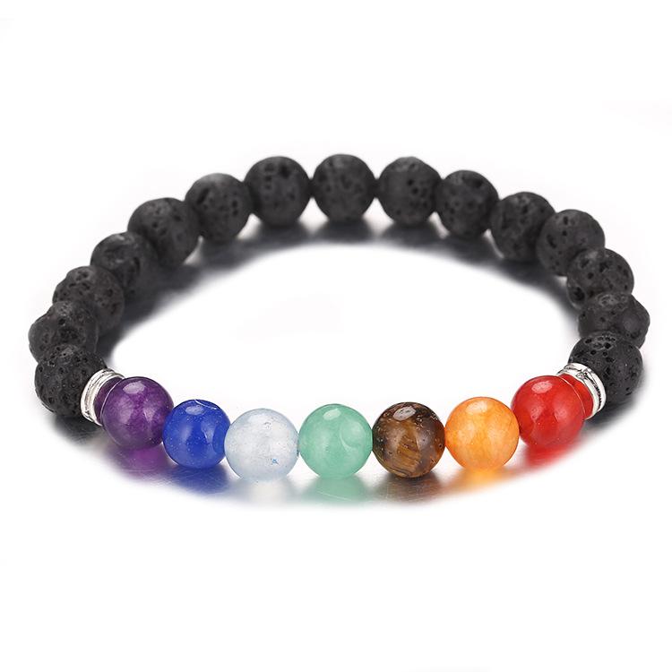 Colorful Bracelet Bracelet, Natural Agate Amethyst Volcanic Stone Bracelet.