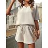 Summer Women's Shorts Short Sleeve Tops Set Dressy Batshirt Fashion Shorts Two Piece Set Casual Suit