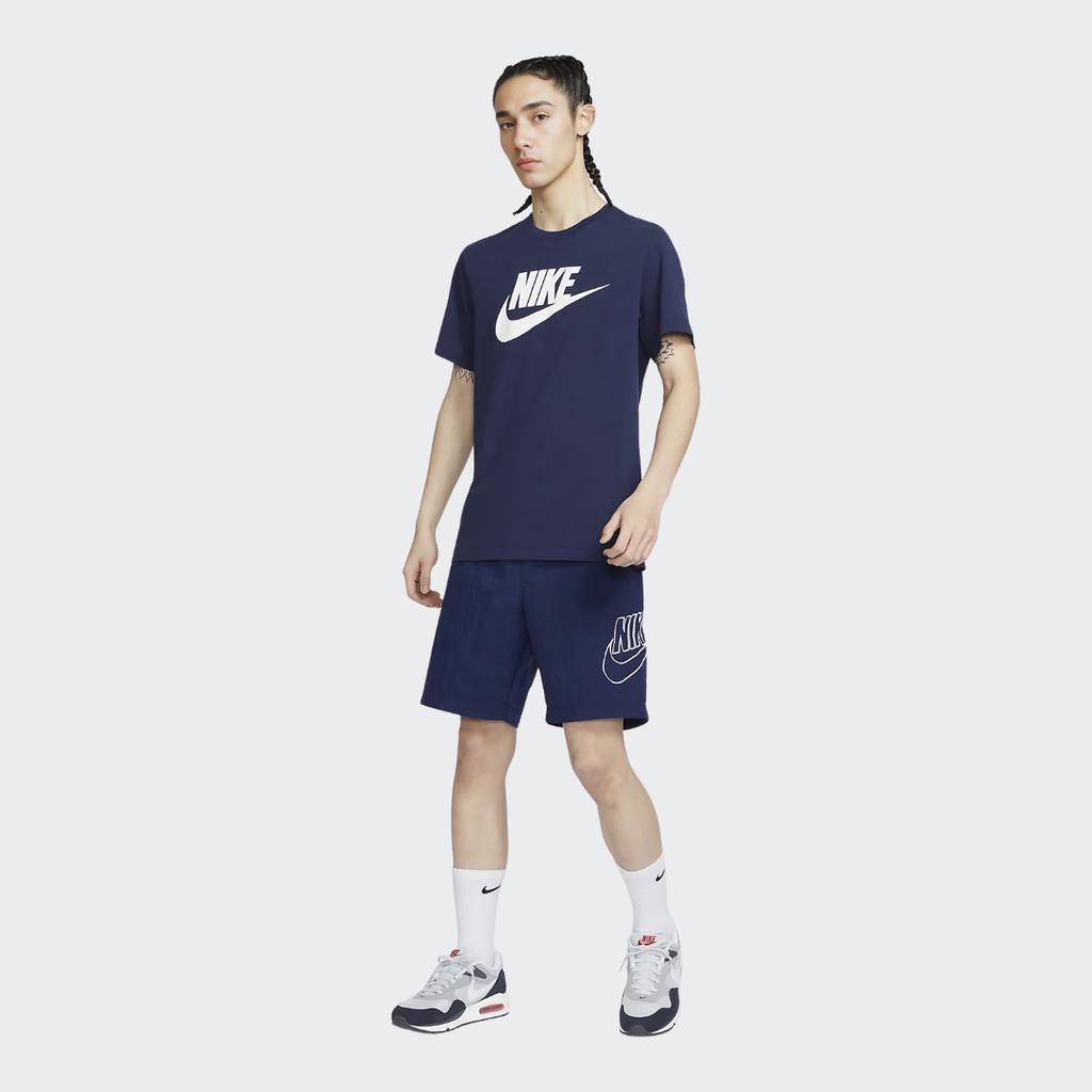 Nike Sportswear Alumni Logo Embroidered Woven Training Shorts Men Bottoms Navy-Blue DB3811-410