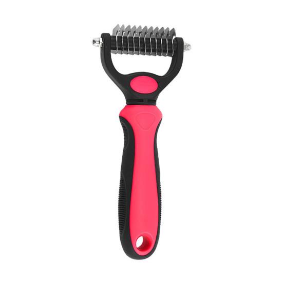 Pet Deshedding Brush Double-Sided Undercoat Rake for Dogs Cats Extra Wide Pet Shedding And Dematting Comb for Grooming