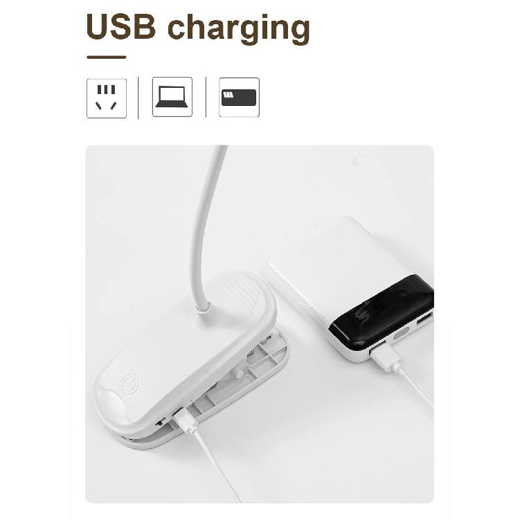 40 LED Clip Lamp Touch Control Double-headed Writing Lamp Night Light for Bedroom Dormitory Study Office Reading Table Lamp