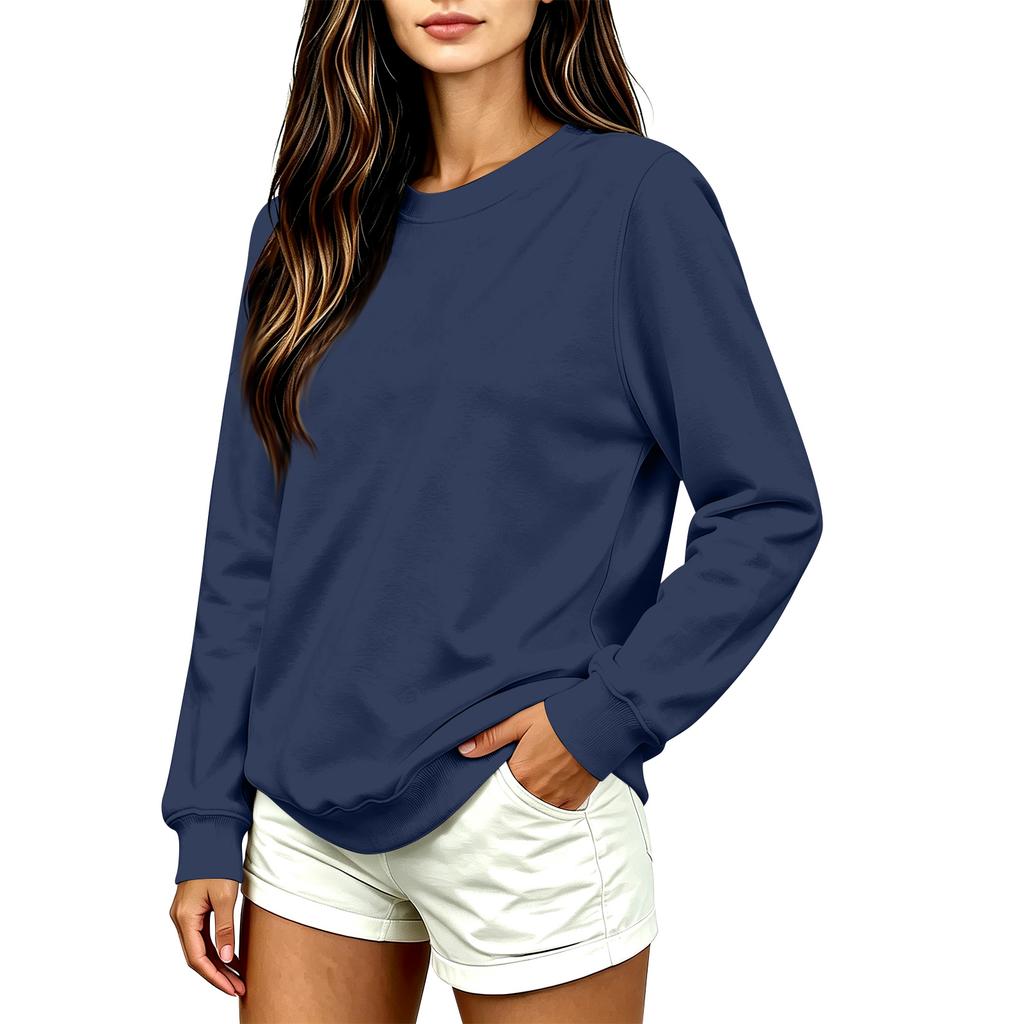 Damenmode Lässiger Langarm Bedruckter Rundhals-Sweatshirt