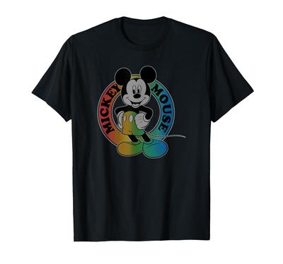 Disney Mickey Friends Mickey Mouse Rainbow Fade & T-Shirt