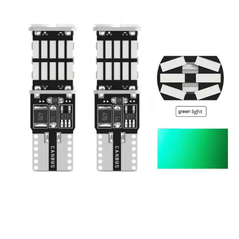 2pcs LED T10 W5W 4014 24/26SMD Bulbs Canbus No Error Interior Dome Lights High Power Auto Width Reading Lamp White Red Amber 12V
