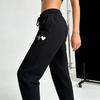 Women Jogging Pants Elastic Drawstring Waist Solid Color Sport Trousers with Pockets Exercise Gym Pants Streetwear