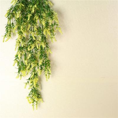 Plastic Flowers Wall Hanging Flower Lavender Rattan Plant Basket Fake Flower Living Room Decoration