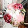 1pc Rose Floral Automatic Folding Umbrella, Heavy Duty 8 Rib Iron Frame,  Suitable for Travel, Daily Use, Birthday, Decor Gift m0104041