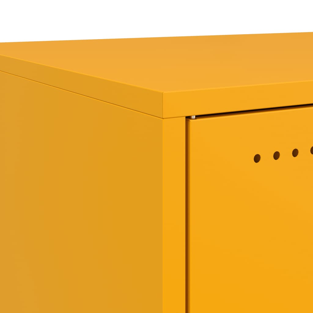 Nightstands 2 pcs Mustard Yellow 36 x 39 x 78 cm Steel