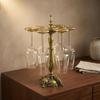 Stemware Rack Antique Style Grape Glass Brass Colored Hanging Holder for Home Bar,