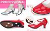 [Karen] Women's Latin Dance Shoes, Social Dance Shoes for Women, Modern & Latin Dance Shoes, with Strap, Soft Suede Sole, Black, 23.5cm