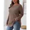 Women's Autumn New Loose Round Neck High and Low and Hem Tops for Women