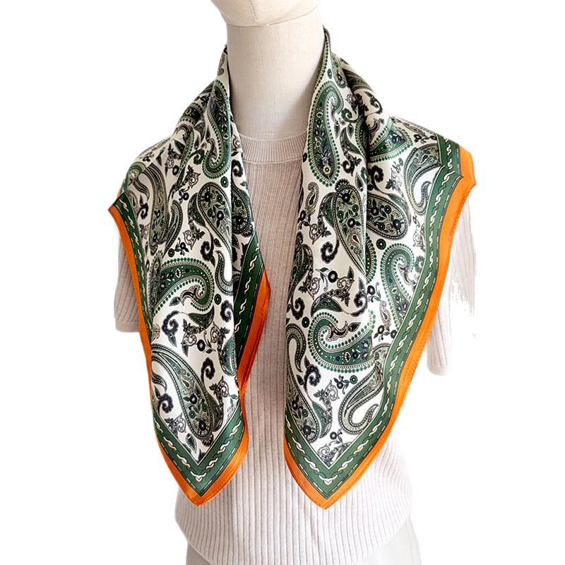 Simple and Elegant Temperament Mulberry Silk Silk Scarf Square Scarf Daily Travel with Exquisite Printed Satin Silk Scarf Square Scarf
