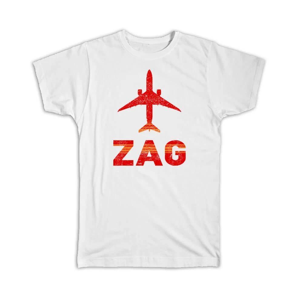 Подарочная футболка : Хорватия Загреб Аэропорт ZAG Путешествие Авиакомпания Пилот АЭРОПОРТ 3XL