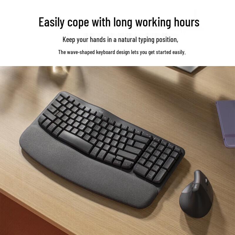 

Logitech Wave Keys Ergonomic Wireless Keyboard and Lift Mouse Set