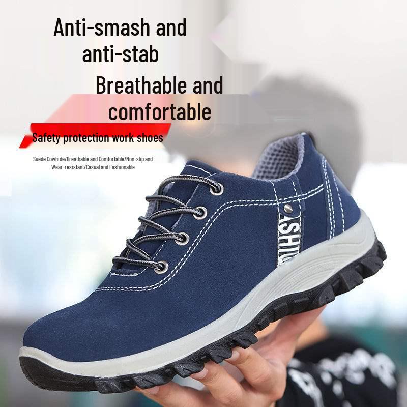 Herren Stahlkappe Atmungsaktiv Anti-Quetsch Anti-Durchstich Sommer Arbeitsschuhe: Leicht, Abriebfest, Geruchshemmend, Solide Sohle.
