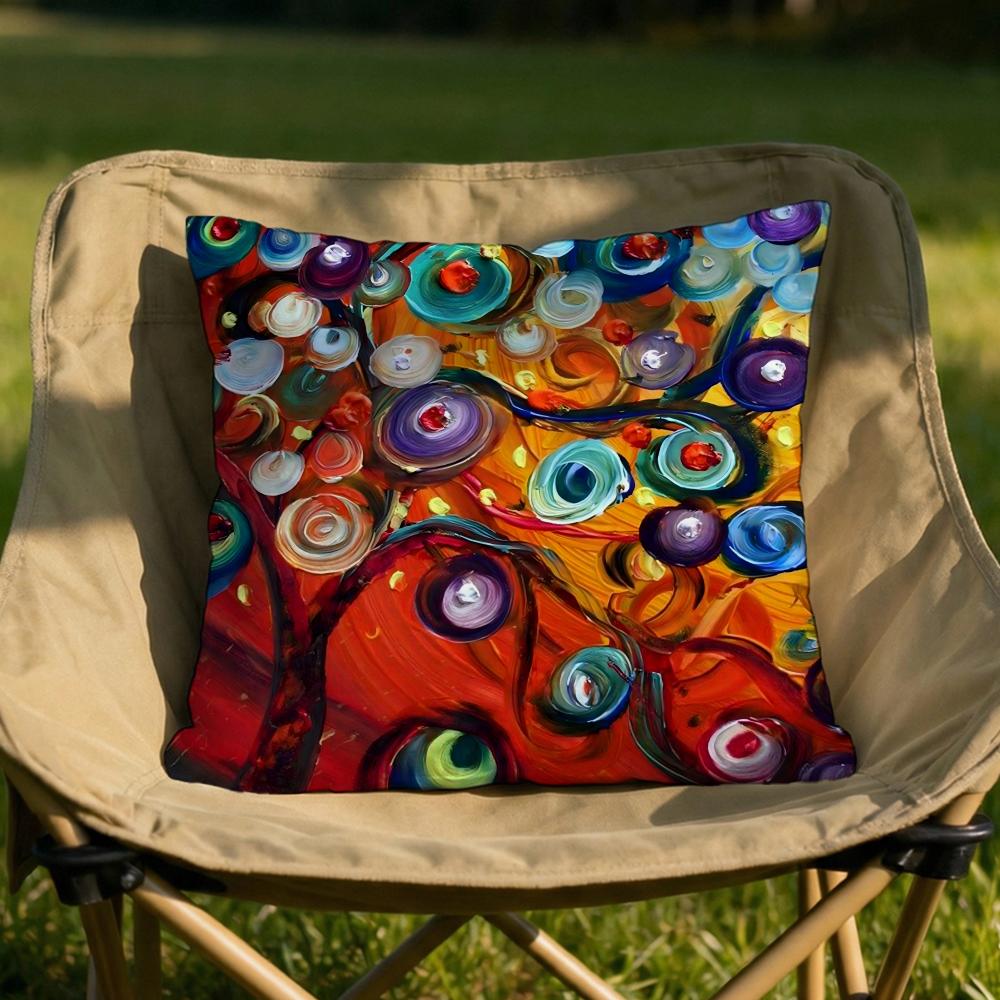 Colored Tree Cushion Cover Soft Reversible  Durable Pillow Cover  MultiScene Use for Home  Car Daily Comfort
