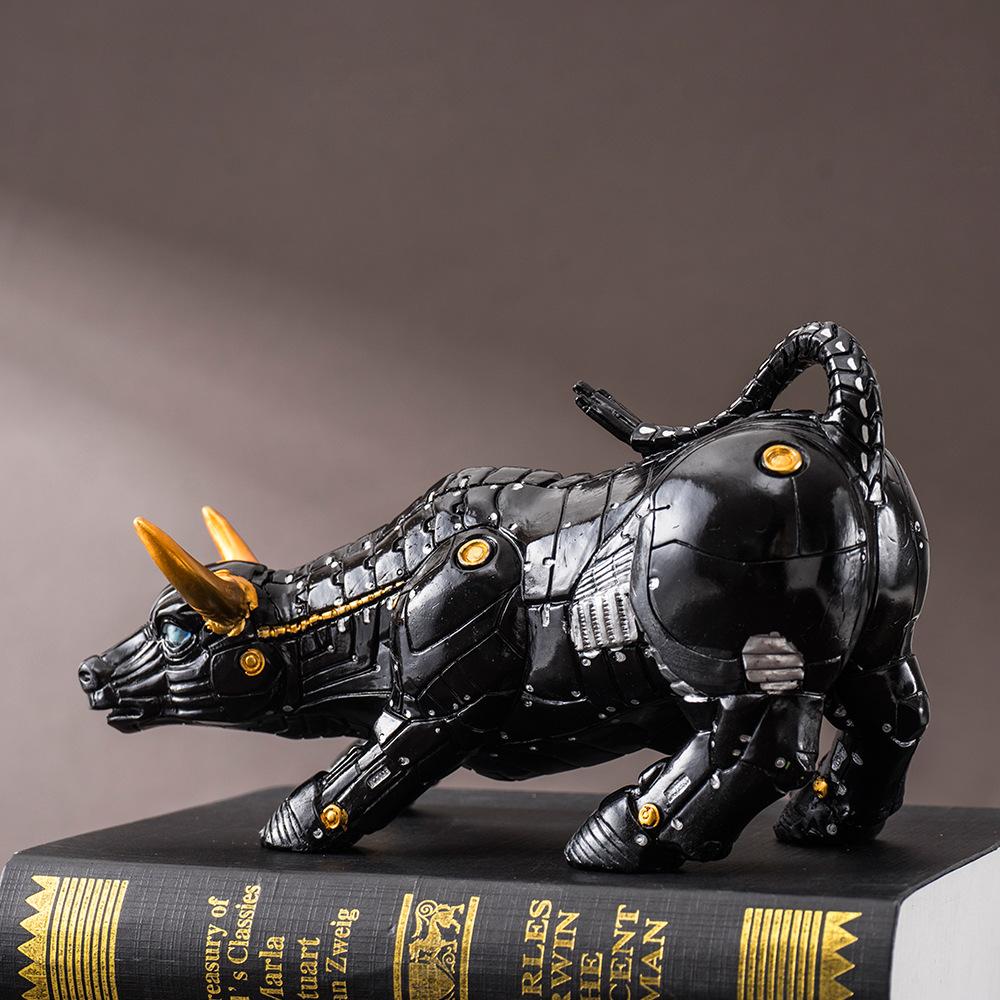 Ornements de Bureau Tendance en Résine de Boeuf de Wall Street Mécanique Artisanat Décorations Magnifiques pour la Maison et le Bureau