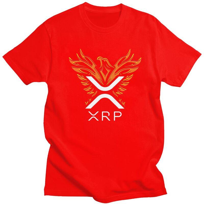 Custom Ripple XRP T Shirt for Men 100 Cotton Tshirt Fashion Tee Short Sleeves Bitcoin Cryptocurrency Tshirt Clothing Gift S