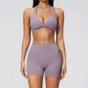 Women's Yoga Suit Set: Deep V Neck, Butt Lifting, Tummy Control, Slimming Running Sports Pants, 3/4 Length Yoga Wear (Style 4208, 2026 Collection)