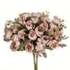 Artificial Flowers Tea Bud Rose Peony Wreath Wedding Wall Bridal Bouquet Home Room Table Garden Diy Gift Archway Decoration prop