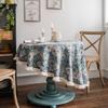 Round Tablecloth with Vintage Floral Embossed Design, Machine-Woven Decorative Table Cover for Home, Picnic, Camping, Wedding, Birthday Party, Dining
