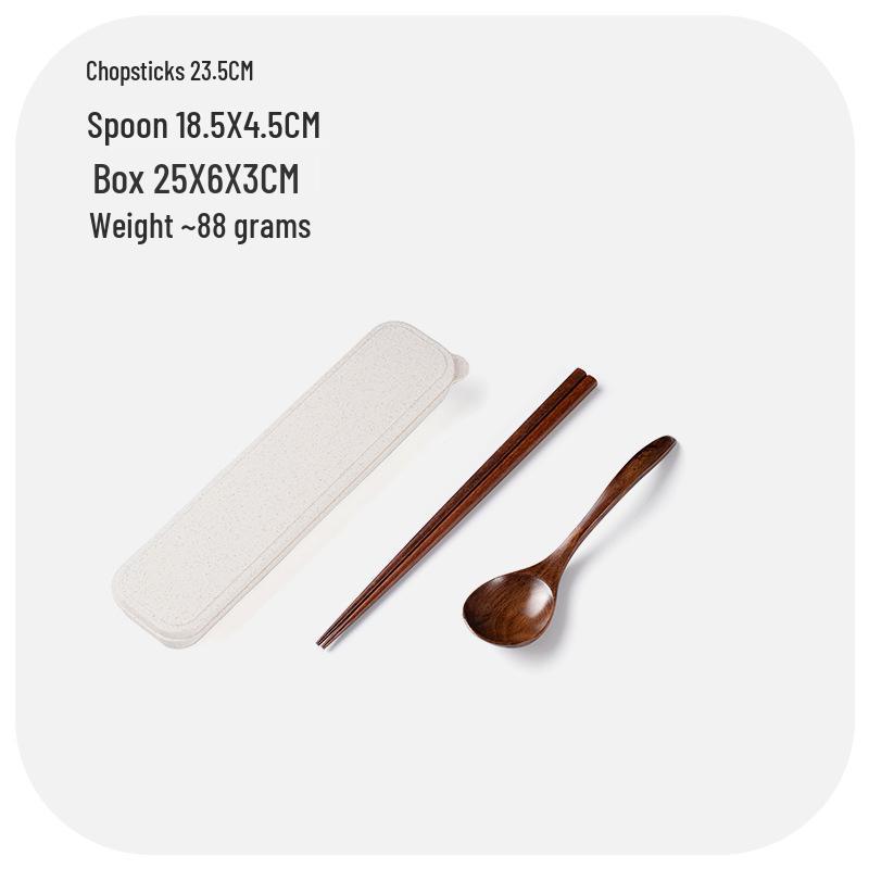 Korean Style Portable Cutlery: Wooden Chopsticks & Spoon Set for Students, Kids, Office Workers, and Travel
