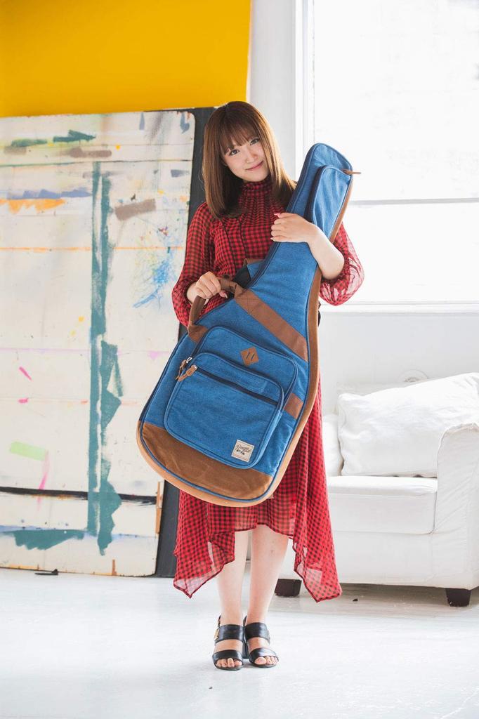 Ibanez "Unique and Playful" Electric Guitar Bag with Protective Cushion (Denim-Like Fabric, Blue) IGB541D-BL