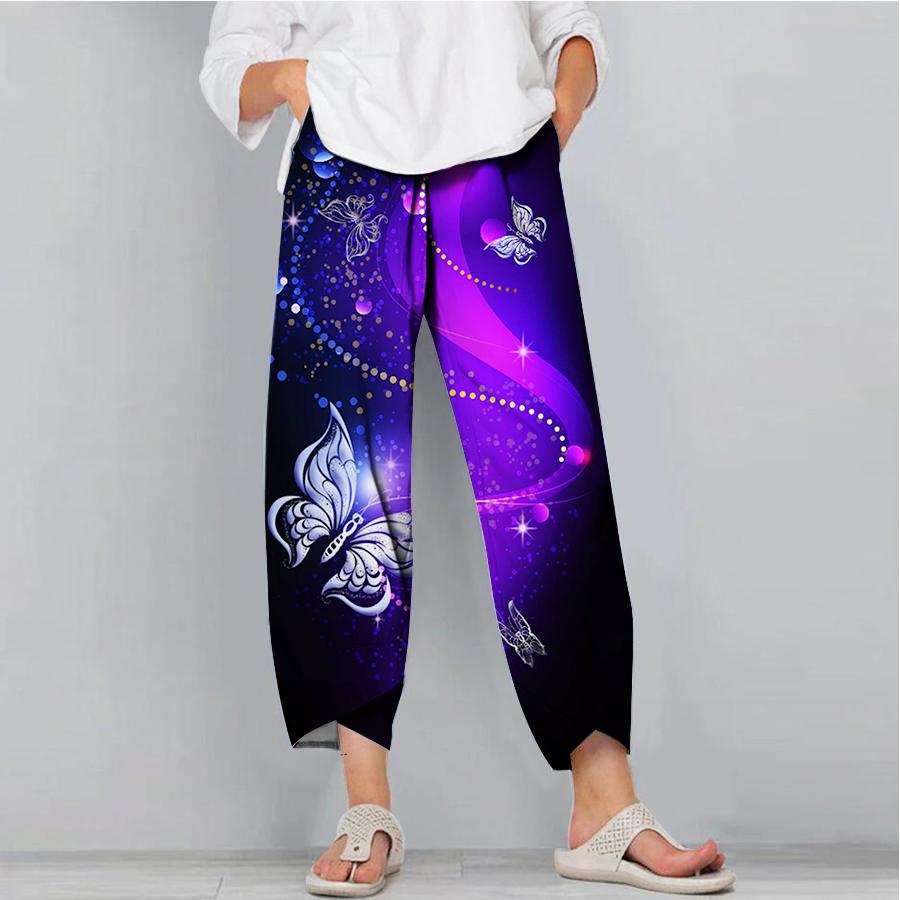 

Мужские модные повседневные брюки, свободные широкие штаны, рабочая одежда, карманы, свободные брюки с принтом бабочки и планеты