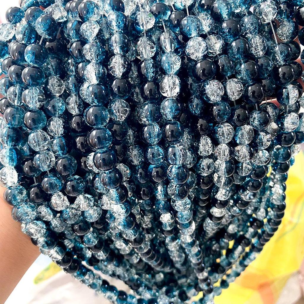 Koraliki z kryształowego szkła z glazurą crackle ice do samodzielnego tworzenia bransoletek i projektów przekładek