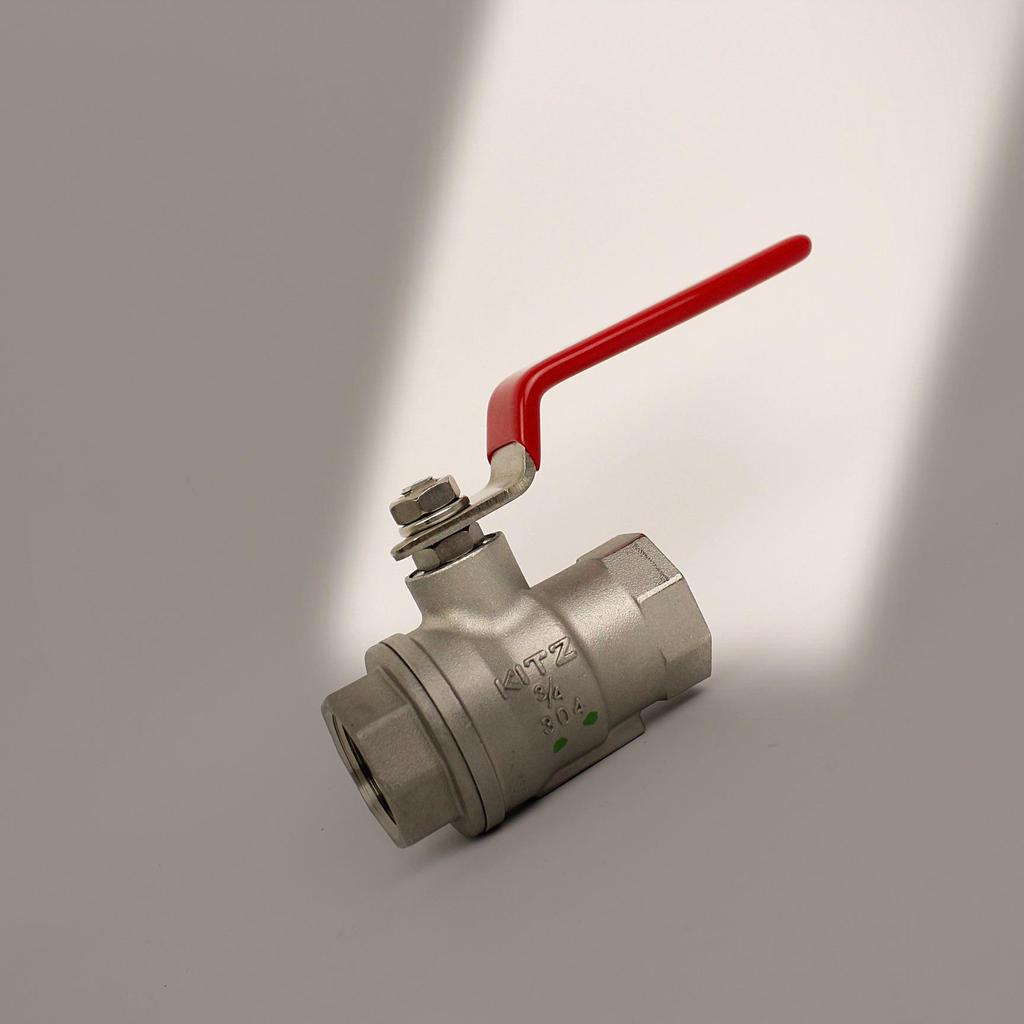 KITZ Stainless Steel High-Pressure Two-Way Ball Valve UTH800, Threaded, Large Flow Shut-off Valve