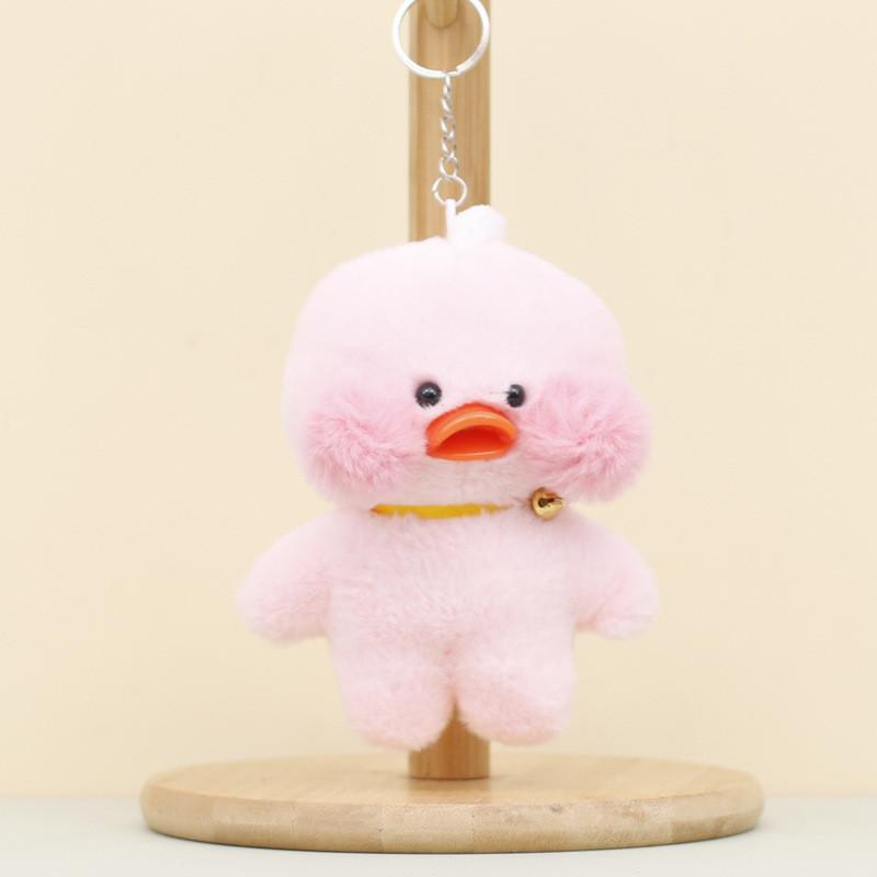 Charming Duck Plush Keyring Fluffy Pp Cotton Stuffed Animal Bag Ornament 12cm