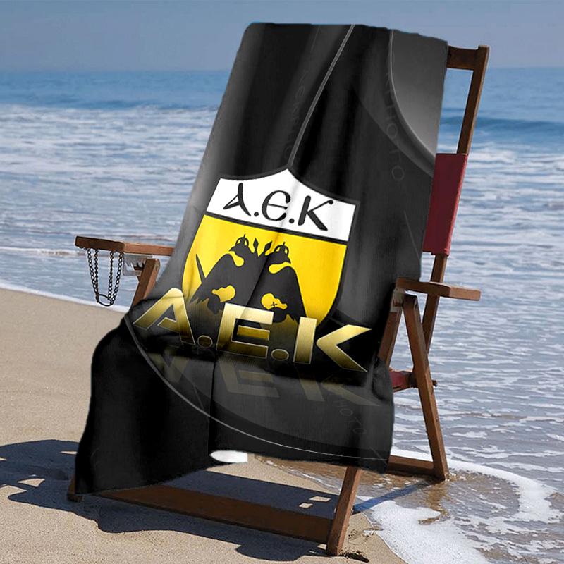 Proof Beach Towel with AEK FC LOGO Pattern - Soft,absorbent,quick-drying,machine Washable - Perfect for Swimming,camping,bathing