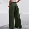 Women High Waist Wide Leg Pants Loose Fit Trousers with Pockets Comfortable Lightweight Casual Style for Daily Wear