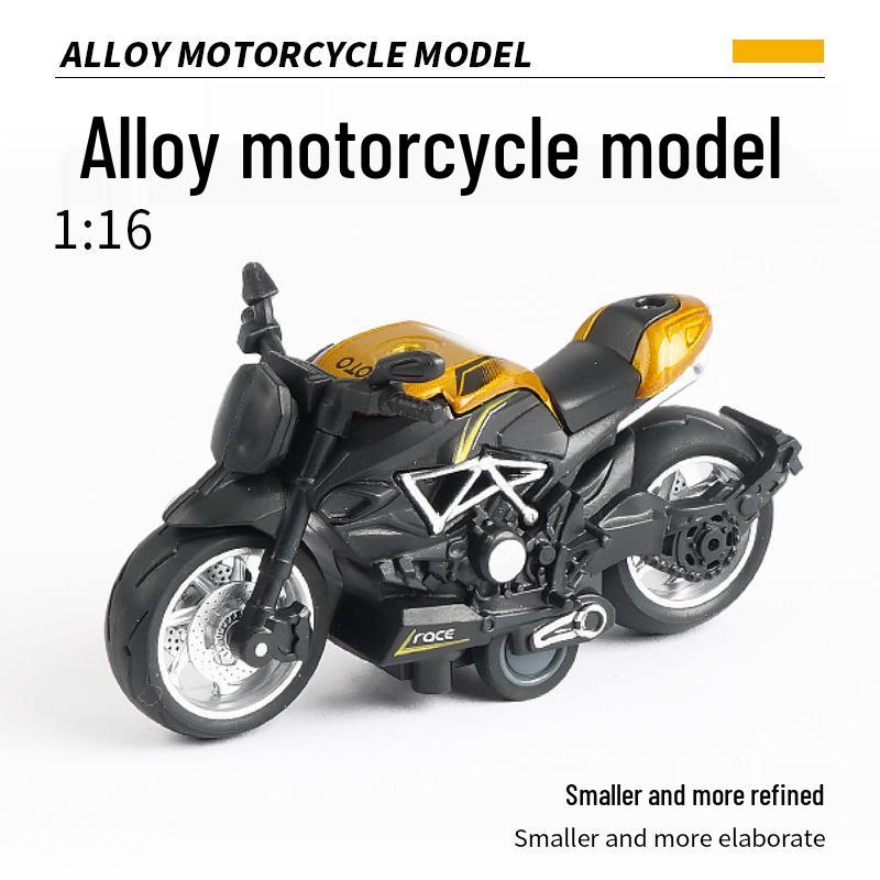 1:16 Alloy Pull-Back Motorcycle Toy - Durable, Drop-Resistant Gift for Kids