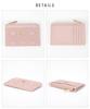Alto Rose Pink Fragment Case for Women, Slim, Small, Quilted Wallet with Card Case, Coin Purse, Commuter Pass Holder, IC Card Storage, Gold Zipper,