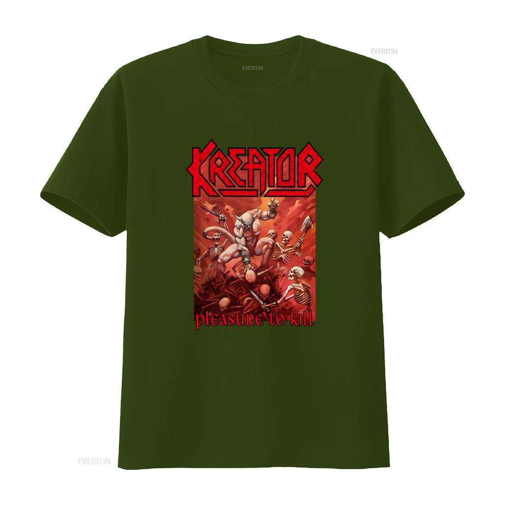 KREATOR Pleasure To Kill Print T Shirt for Men Heavy Metal Band Design Available In S Size Vintage Washed Versatile Casual