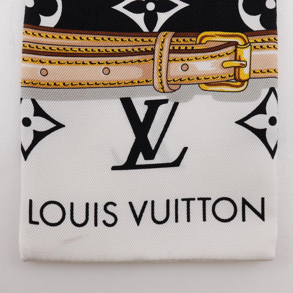 Louis Vuitton Bando Monogram Schal M78656 Confidential weiß/gold Seide Damen Gebraucht