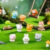 12Pcs/set Cartoon 12 Zodiac Animal Miniatures Resin Animal Ornaments DIY Fairy Garden Decoration Moss Terrarium Micro Landscape